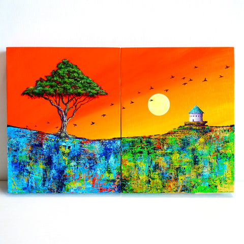 Village with migratory birds yellow (F0)