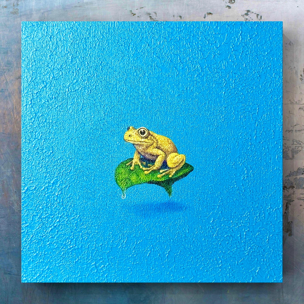 Golden Tree Frog and Leaf “float” (S0) – ZiNART STORE