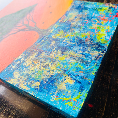 Village with migratory birds orange (F0)