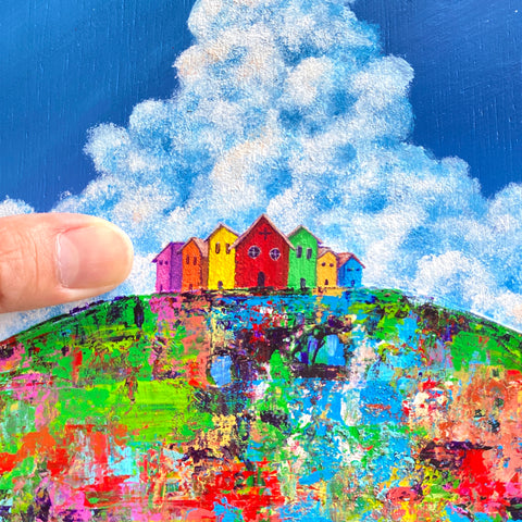 The town on the hill with color erosion (F4)