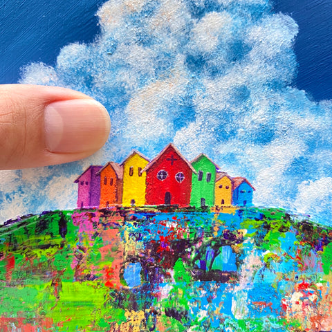 The town on the hill with color erosion (F4)