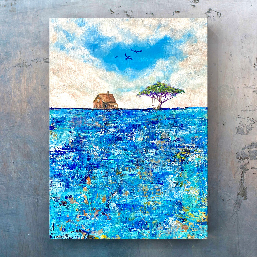 existence 絵画 アート アート作品 Alone in a vast world of ice – ZiNART STORE