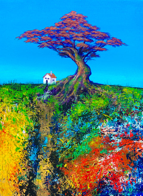 Under the red tree in the blue sky (F4)