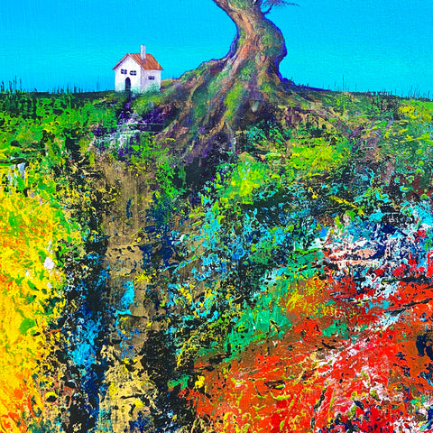 Under the red tree in the blue sky (F4)
