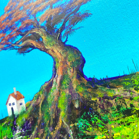 Under the red tree in the blue sky (F4)