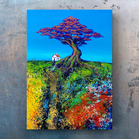 Under the red tree in the blue sky (F4)