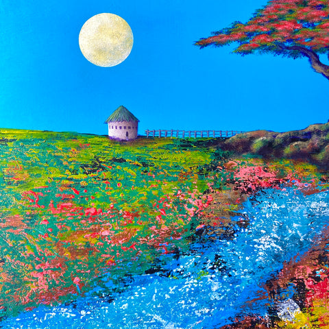 Green hill and the moon (F4)