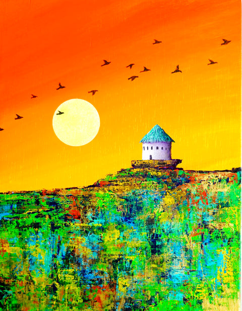 Village with migratory birds yellow (F0)