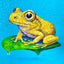 Golden Tree Frog and Leaf “float” (S0)