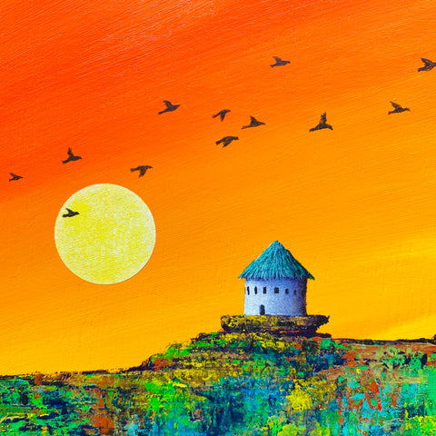 Village with migratory birds yellow (F0)